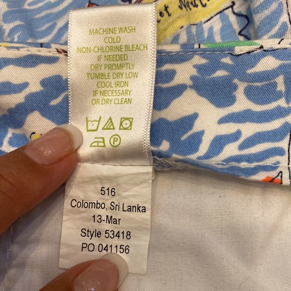 Lilly Pulitzer ‘Get Nauti’ shorts Sz 6 with pockets back zip with button - Picture 10 of 12